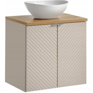Comad Szafka łazienkowa 60 cm kaszmir z umywalką nablatową i blatem dąb Comad Szafka łazienkowa 60 cm kaszmir z umywalką nablatową i blatem dąb