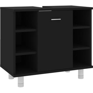 Czarna szafka łazienkowa vidaXL - 60x32x53.5 cm Drewno inżynieryjne Czarna szafka łazienkowa vidaXL - 60x32x53.5 cm Drewno inżynieryjne