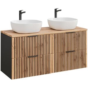 Szafka Łazienkowa Drewniana 120Cm Z Umywalkami Ceramicznymi Comad Premium Szafka Łazienkowa Drewniana 120Cm Z Umywalkami Ceramicznymi Comad Premium