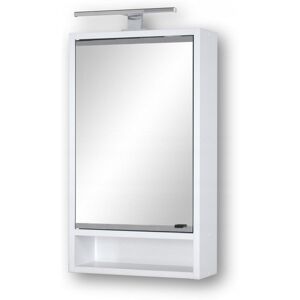 Emimart Szafka łazienkowa wisząca, z lustrem SONIA 40 LED BIAŁA LEWA - ZŁOŻONA Emimart Szafka łazienkowa wisząca, z lustrem SONIA 40 LED BIAŁA LEWA - ZŁOŻONA