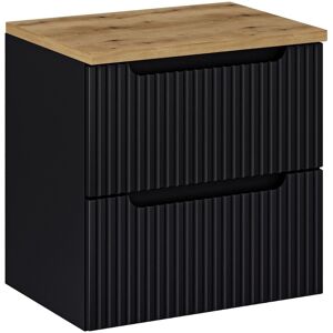 Szafka Łazienkowa Z Blatem I Wysuwanymi Szufladami 60X40Cm Czarna Comad Szafka Łazienkowa Z Blatem I Wysuwanymi Szufladami 60X40Cm Czarna Comad