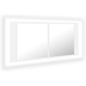 VMP Szafka łazienkowa z lustrem i LED, biała, 100x12x45 cm, akryl VMP Szafka łazienkowa z lustrem i LED, biała, 100x12x45 cm, akryl