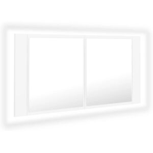 vidaXL Szafka łazienkowa z lustrem i LED, biała, 90x12x45 cm vidaXL Szafka łazienkowa z lustrem i LED, biała, 90x12x45 cm