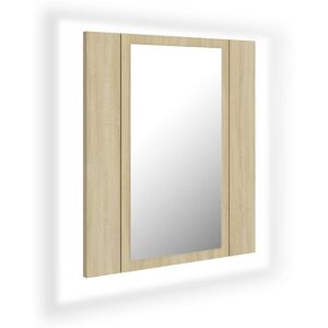 VMP Szafka łazienkowa z lustrem i LED, dąb sonoma, 40x12x45, akryl VMP Szafka łazienkowa z lustrem i LED, dąb sonoma, 40x12x45, akryl