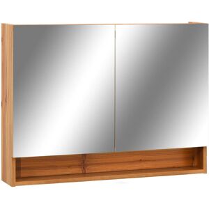 VMP Szafka łazienkowa z lustrem i LED, kolor dębowy 80x15x60 cm MDF VMP Szafka łazienkowa z lustrem i LED, kolor dębowy 80x15x60 cm MDF