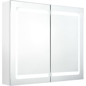 VMP Szafka łazienkowa z lustrem i LED, lśniąca biel, 80x12x68 cm VMP Szafka łazienkowa z lustrem i LED, lśniąca biel, 80x12x68 cm