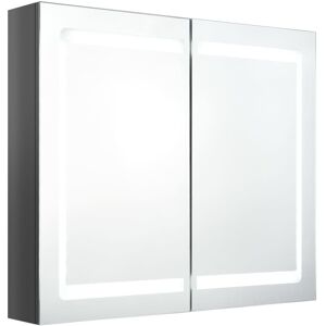 VMP Szafka łazienkowa z lustrem i LED, lśniąca szarość, 80x12x68 cm VMP Szafka łazienkowa z lustrem i LED, lśniąca szarość, 80x12x68 cm