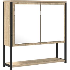 Szafka z lustrem do łazienki vidaXL w kolorze dębu sonoma, 60x16x60 cm, z drewna inżynieryjnego Szafka z lustrem do łazienki vidaXL w kolorze dębu sonoma, 60x16x60 cm, z drewna inżynieryjnego