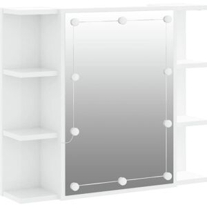 VMP Szafka z lustrem i LED, biała z połyskiem, 70x16,5x60 cm VMP Szafka z lustrem i LED, biała z połyskiem, 70x16,5x60 cm