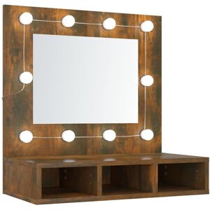VMP Szafka z lustrem i LED, przydymiony dąb, 60x31,5x62 cm VMP Szafka z lustrem i LED, przydymiony dąb, 60x31,5x62 cm