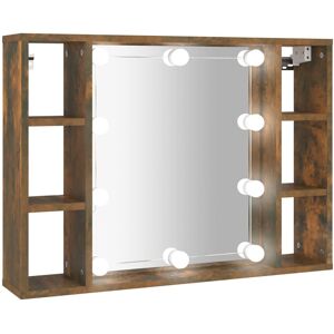 VMP Szafka z lustrem i LED, przydymiony dąb, 76x15x55 cm VMP Szafka z lustrem i LED, przydymiony dąb, 76x15x55 cm