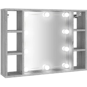 VMP Szafka z lustrem i LED, szary dąb sonoma, 76x15x55 cm VMP Szafka z lustrem i LED, szary dąb sonoma, 76x15x55 cm