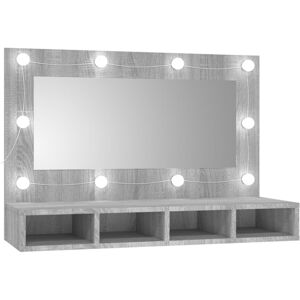 VMP Szafka z lustrem i LED, szary dąb sonoma, 90x31,5x62 cm VMP Szafka z lustrem i LED, szary dąb sonoma, 90x31,5x62 cm