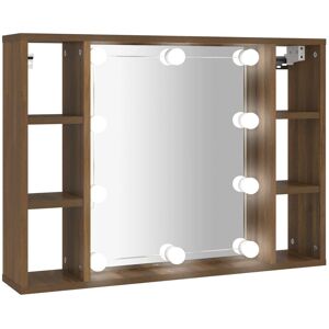 VMP Szafka z lustrem i oświetleniem LED, brązowy dąb, 76x15x55 cm VMP Szafka z lustrem i oświetleniem LED, brązowy dąb, 76x15x55 cm