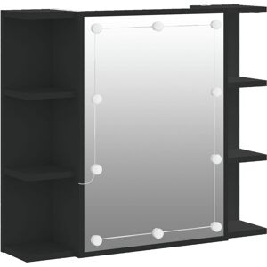 VMP Szafka z lustrem i oświetleniem LED, czarna, 70x16,5x60 cm VMP Szafka z lustrem i oświetleniem LED, czarna, 70x16,5x60 cm
