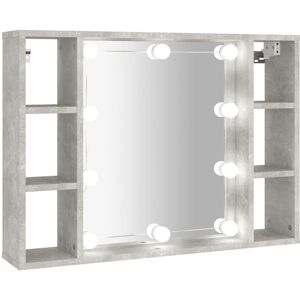 VMP Szafka z lustrem i oświetleniem LED, szary beton, 76x15x55 cm VMP Szafka z lustrem i oświetleniem LED, szary beton, 76x15x55 cm