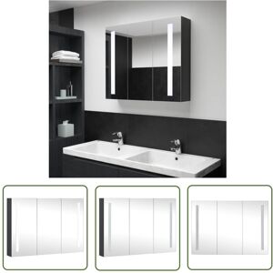 The Living Store Szafka łazienkowa z lustrem i LED - 89x14x62 cm - Szafka Łazienkowa The Living Store Szafka łazienkowa z lustrem i LED - 89x14x62 cm - Szafka Łazienkowa