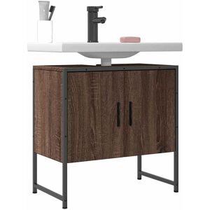 The Living Store Szafka pod umywalkę - brązowy dąb - 60x33x60 cm - Szafka Pod Umywalkę The Living Store Szafka pod umywalkę - brązowy dąb - 60x33x60 cm - Szafka Pod Umywalkę