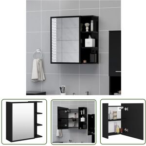 The Living Store Szafka z lustrem czarna 62 -5x20 -5x64 cm materiał drewnopochodny - Szafka Z Lustrem The Living Store Szafka z lustrem czarna 62 -5x20 -5x64 cm materiał drewnopochodny - Szafka Z Lustrem