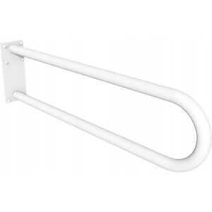 Uchwyt półokrągły stały 70cm z płytą Ø32 ANDEX Bez Barier 827/70B stal nierdzewna biały Uchwyt półokrągły stały 70cm z płytą Ø32 ANDEX Bez Barier 827/70B stal nierdzewna biały