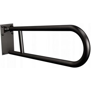 Uchwyt półokrągły uchylny 70cm z płytą Ø32 ANDEX Bez Barier 828/70NG stal nierdzewna czarny Uchwyt półokrągły uchylny 70cm z płytą Ø32 ANDEX Bez Barier 828/70NG stal nierdzewna czarny