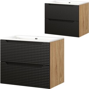 Umywalka Ceramiczna Biała + Szafka Łazienkowa 70Cm Czarna Comad (Zestaw) Umywalka Ceramiczna Biała + Szafka Łazienkowa 70Cm Czarna Comad (Zestaw)