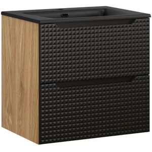 Umywalka Ceramiczna Czarna + Szafka Łazienkowa 60Cm Ciemna Comad (Zestaw) Umywalka Ceramiczna Czarna + Szafka Łazienkowa 60Cm Ciemna Comad (Zestaw)