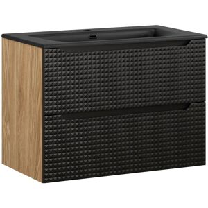 Umywalka Ceramiczna Czarna + Szafka Łazienkowa 80Cm Ciemna Comad (Zestaw) Umywalka Ceramiczna Czarna + Szafka Łazienkowa 80Cm Ciemna Comad (Zestaw)
