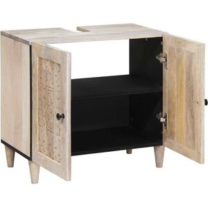 vidaXL Szafka Łazienkowa z drzwiami Biały 62 x 33 x 58 cm Drewo Mango vidaXL Szafka Łazienkowa z drzwiami Biały 62 x 33 x 58 cm Drewo Mango
