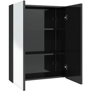 vidaXL Szafka łazienkowa z lustrem 60x15x75 cm, MDF, czerń z połyskiem vidaXL Szafka łazienkowa z lustrem 60x15x75 cm, MDF, czerń z połyskiem
