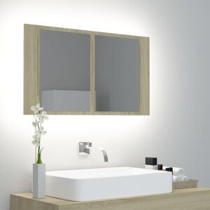 vidaXL Sonoma dąb LED łazienkowa szafka z lustrem - Szafka z lustrem LED vidaXL Sonoma dąb LED łazienkowa szafka z lustrem - Szafka z lustrem LED
