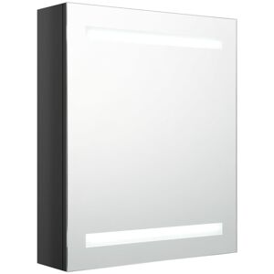 vidaXL Szafka łazienkowa z lustrem i LED, lśniąca czerń, 50x14x60 cm vidaXL Szafka łazienkowa z lustrem i LED, lśniąca czerń, 50x14x60 cm