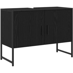 Vidaxl Czarny Dąb Szafka Łazienkowa 80x33x60 cm Vidaxl Czarny Dąb Szafka Łazienkowa 80x33x60 cm