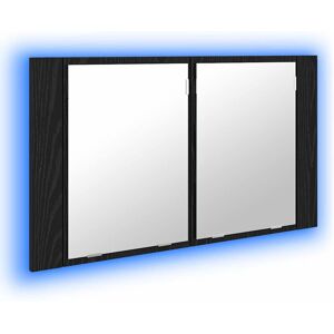 vidaXL Szafka z lustrem do łazienki z półką Czarny Dąb 80 x 12 x 45 cm vidaXL Szafka z lustrem do łazienki z półką Czarny Dąb 80 x 12 x 45 cm