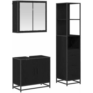 vidaXL Zestaw mebli łazienkowych 3 pcs Czarny dąb 65 x 33 x 60 cm vidaXL Zestaw mebli łazienkowych 3 pcs Czarny dąb 65 x 33 x 60 cm