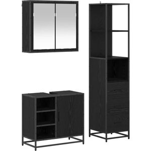 vidaXL Zestaw mebli łazienkowych 3 pcs Czarny dąb 65 x 33 x 60 cm vidaXL Zestaw mebli łazienkowych 3 pcs Czarny dąb 65 x 33 x 60 cm