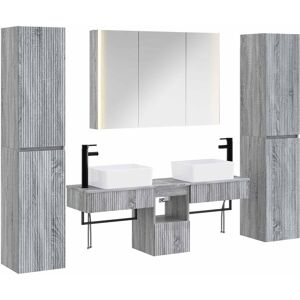 vidaXL Zestaw mebli łazienkowych 6 pcs Szary Sonoma vidaXL Zestaw mebli łazienkowych 6 pcs Szary Sonoma