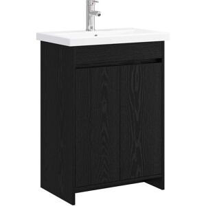 vidaXL Zestaw mebli łazienkowych Czarny dąb 81 x 40 x 84,5 cm vidaXL Zestaw mebli łazienkowych Czarny dąb 81 x 40 x 84,5 cm