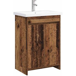 vidaXL Zestaw mebli łazienkowych Stare drewno 81 x 40 x 84,5 cm vidaXL Zestaw mebli łazienkowych Stare drewno 81 x 40 x 84,5 cm