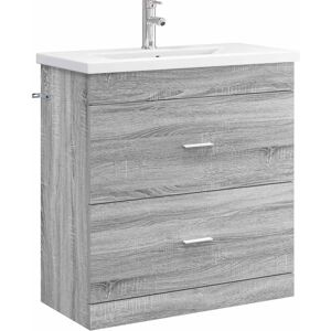 vidaXL Zestaw mebli łazienkowych Szary Sonoma 81 x 40 x 84,5 cm vidaXL Zestaw mebli łazienkowych Szary Sonoma 81 x 40 x 84,5 cm