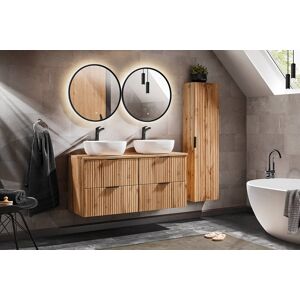 Comad Zestaw 120 cm Podwójna Szafka ADEL OAK z umywalkami SMILE Comad Zestaw 120 cm Podwójna Szafka ADEL OAK z umywalkami SMILE