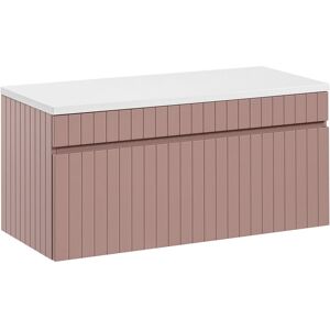 Comad Zestaw Łazienkowy 100Cm Szafka Antyczny Róż Z Białym Blatem Do Łazienki Comad Zestaw Łazienkowy 100Cm Szafka Antyczny Róż Z Białym Blatem Do Łazienki