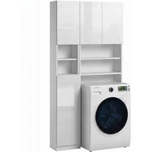 Trend Home Zestaw Łazienkowy Regał Szafka Bezuchwytowa 190 CM Biały Połysk Push To Open Trend Home Zestaw Łazienkowy Regał Szafka Bezuchwytowa 190 CM Biały Połysk Push To Open