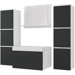 3xE Living Zestaw mebli do łazienki : Biały Matowy/Antracyt, 120 x 110 cm 3xE Living Zestaw mebli do łazienki : Biały Matowy/Antracyt, 120 x 110 cm
