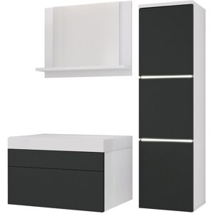 3xE Living Zestaw mebli do łazienki : Biały Matowy/Antracyt, 90 x 110 cm 3xE Living Zestaw mebli do łazienki : Biały Matowy/Antracyt, 90 x 110 cm