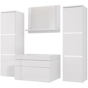 3xE Living Zestaw mebli do łazienki : Biały Matowy / Biały Błyszczący, 120 x 110 cm 3xE Living Zestaw mebli do łazienki : Biały Matowy / Biały Błyszczący, 120 x 110 cm