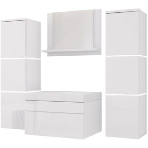 3xE Living Zestaw mebli do łazienki, Biały Matowy / Biały Błyszczący, 120 x 110 cm 3xE Living Zestaw mebli do łazienki, Biały Matowy / Biały Błyszczący, 120 x 110 cm