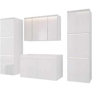 3xE Living Zestaw mebli do łazienki : Biały Matowy / Biały Błyszczący, 160 x 130 cm 3xE Living Zestaw mebli do łazienki : Biały Matowy / Biały Błyszczący, 160 x 130 cm