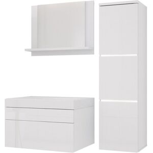 3xE Living Zestaw mebli do łazienki : Biały Matowy / Biały Błyszczący, 90 x 110 cm 3xE Living Zestaw mebli do łazienki : Biały Matowy / Biały Błyszczący, 90 x 110 cm