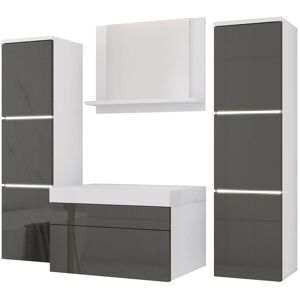 3xE Living Zestaw mebli do łazienki, Biały Matowy/Szary Połysk, 120 x 110 cm 3xE Living Zestaw mebli do łazienki, Biały Matowy/Szary Połysk, 120 x 110 cm